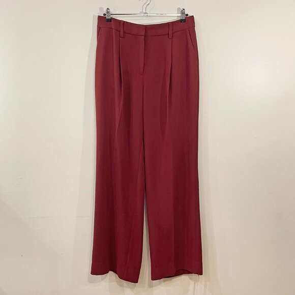 New Reformation Alex Wide Leg Trouser Chianti Red 10-12 fit $198 - Picture 2 of 7